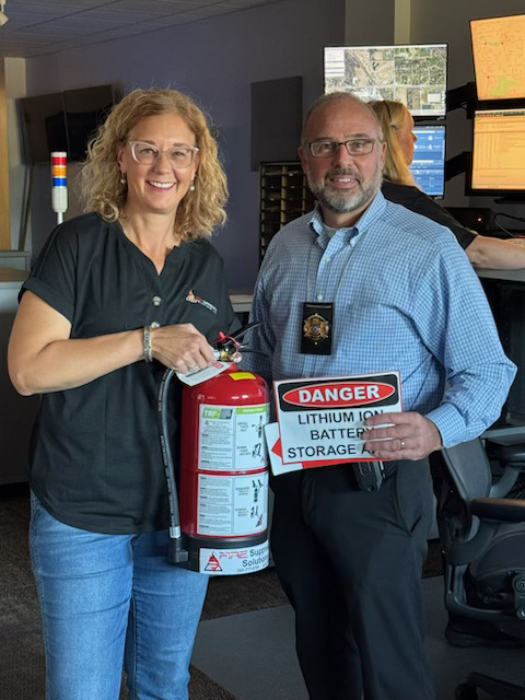 Amy Scheu and Sheriff Martin Schulteis